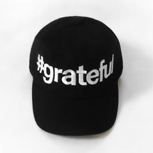 Load image into Gallery viewer, Black cap with '#grateful' text on a white background
